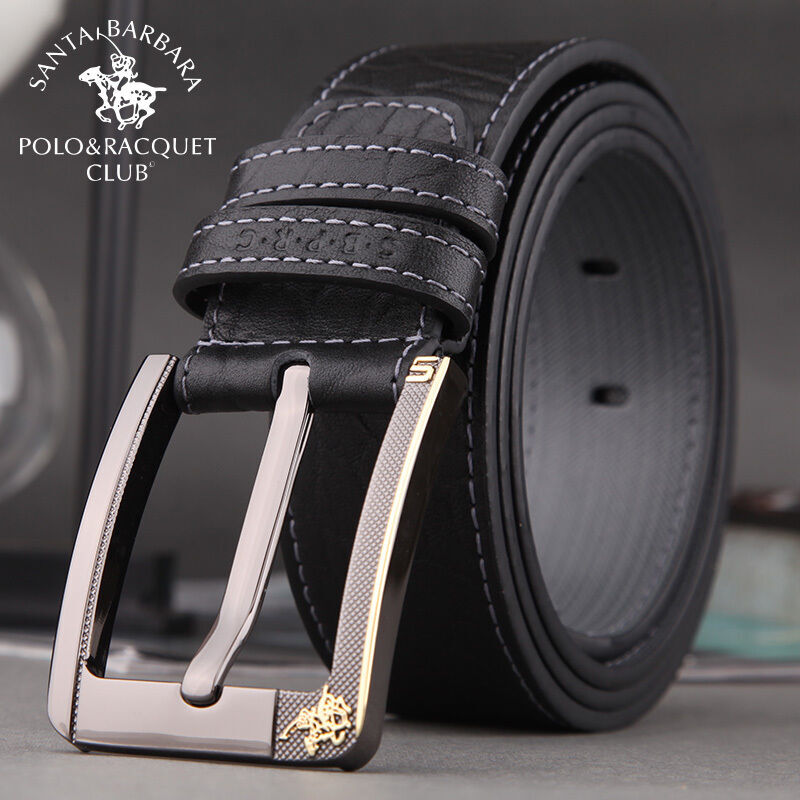 圣大保罗 男士针扣皮带真皮腰带商务休闲头层牛皮腰带男款裤带