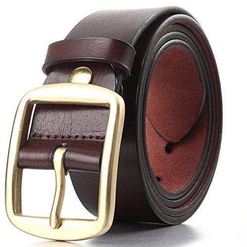 allfond 欧凡迪 男士韩版针扣腰带 商务休闲皮带牛皮真皮皮带 pzd4011