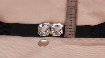 腰封 松紧腰带 皮带 镶玻璃钻扣腰带 松紧皮带 厂家直销新款