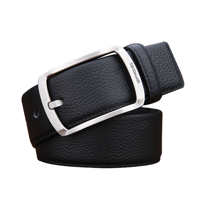 品味与实用兼具 七匹狼男士头层牛皮针扣休闲皮带